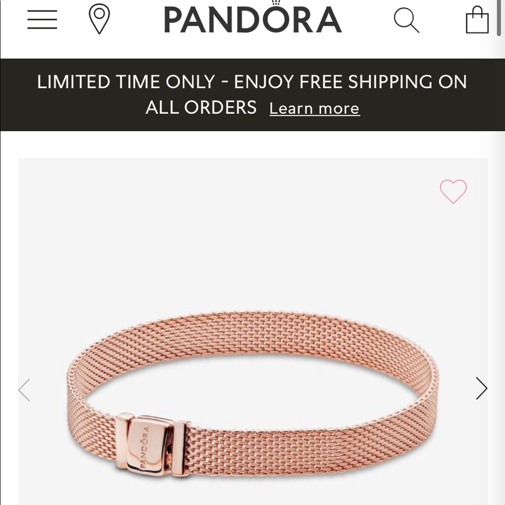 Brand New Pandora Mesh Bracelet Gold